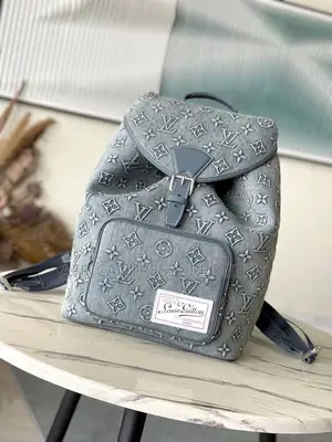 Louis Vuitton Montsouris Backpack in Fade Blue Demin Canvas Collection