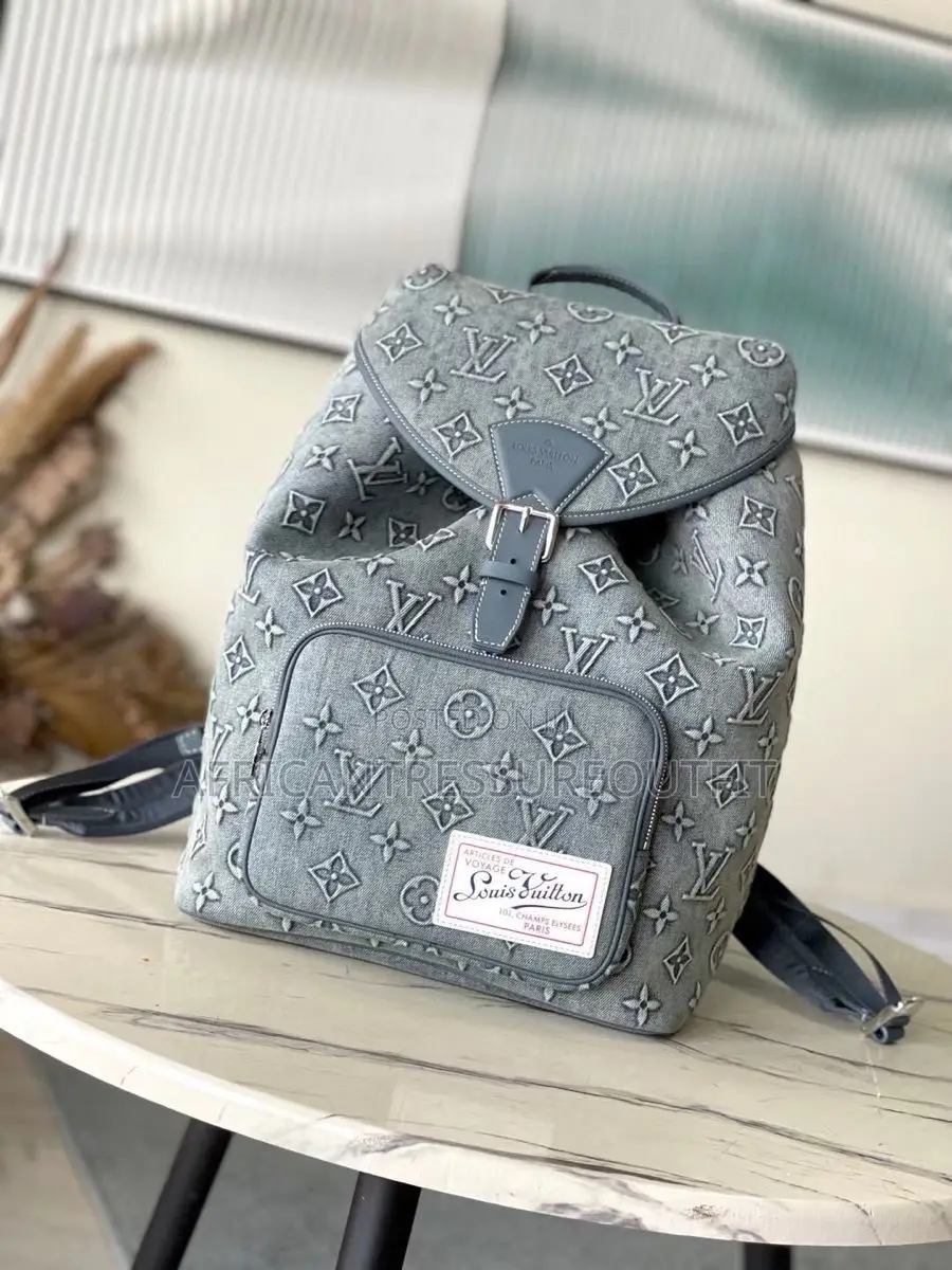 Louis Vuitton Montsouris Backpack in Fade Blue Demin Canvas Collection