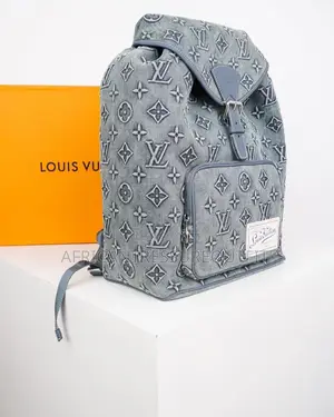 Louis Vuitton Montsouris Backpack in Fade Blue Demin Canvas Collection