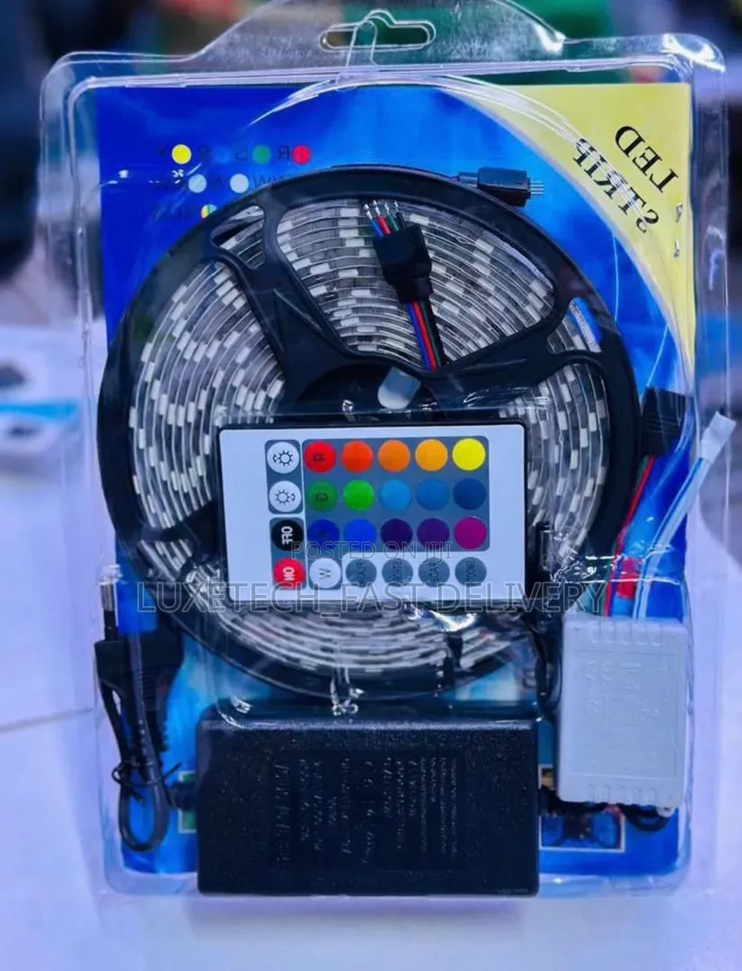 3-Meters RGB Led Strip Light With Remote Control and Power Adapter