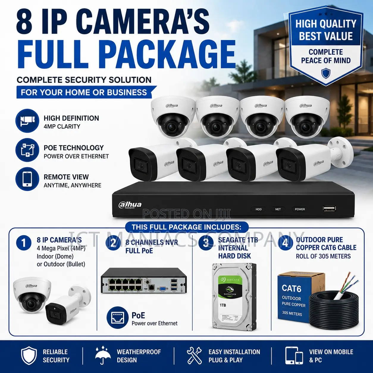 8 Ip Cameras Full Package
