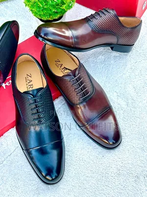 Men's Leather Shoes 2-Colours Black and Coffee Materials Quality