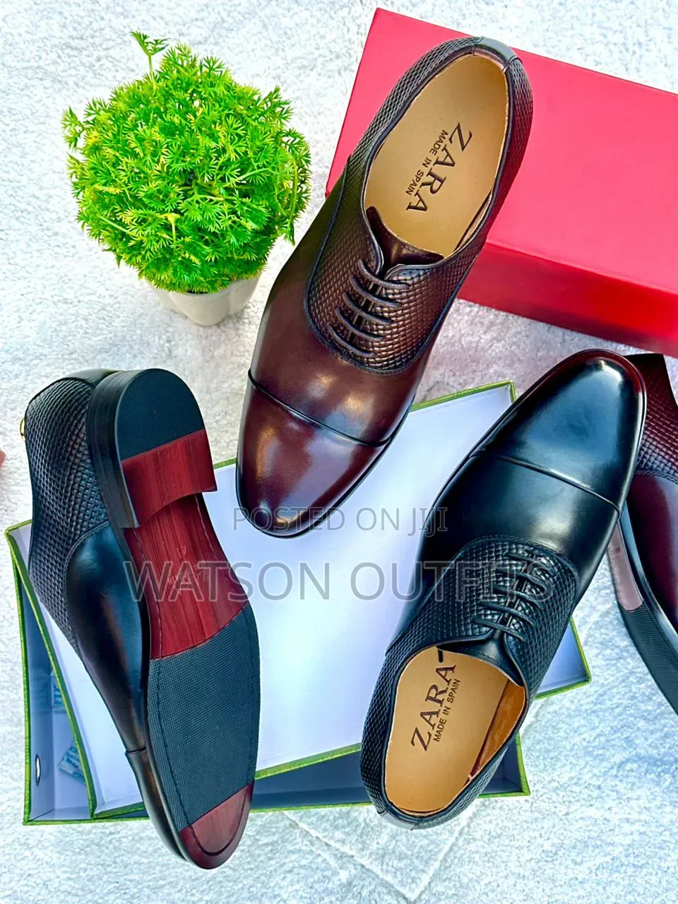 Men's Leather Shoes 2-Colours Black and Coffee Materials Quality