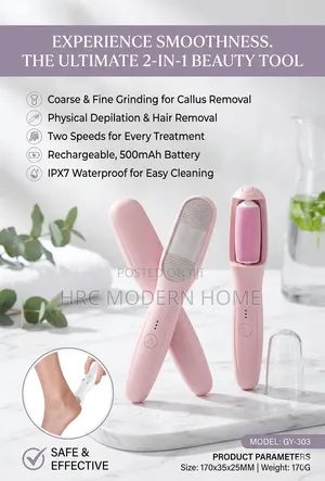 Electric Foot Grinder Hair Remover (2-in-1)