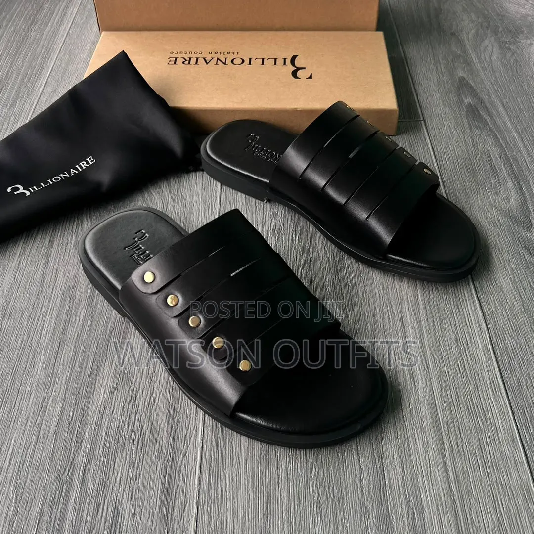Men's Leather Sandals Billionaire Branded Completely Original