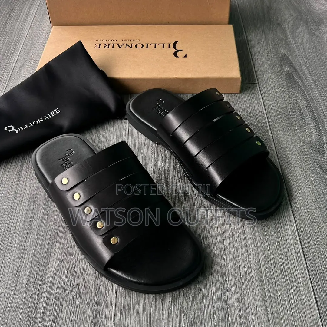 Men's Leather Sandals Billionaire Branded Completely Original