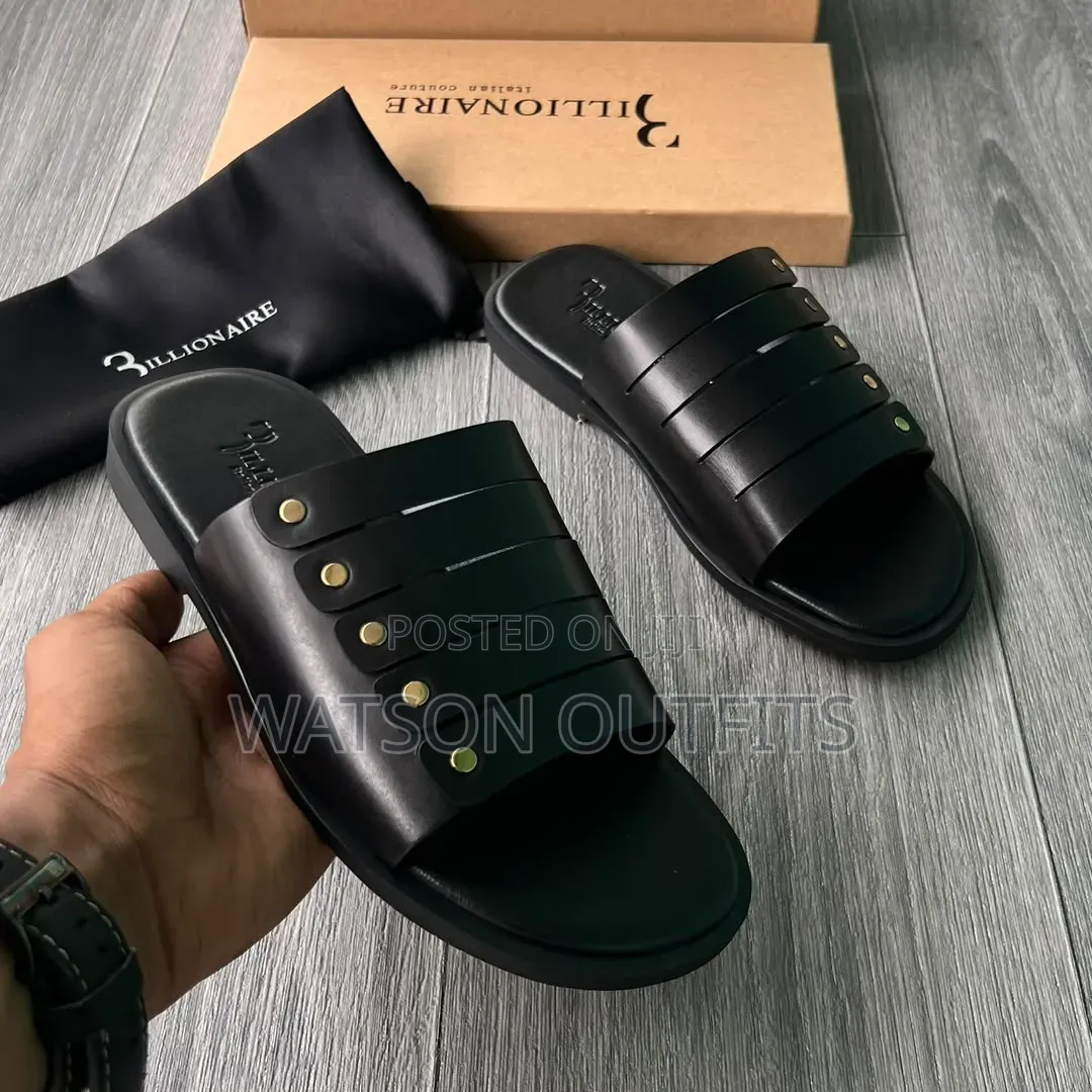 Men's Leather Sandals Billionaire Branded Completely Original