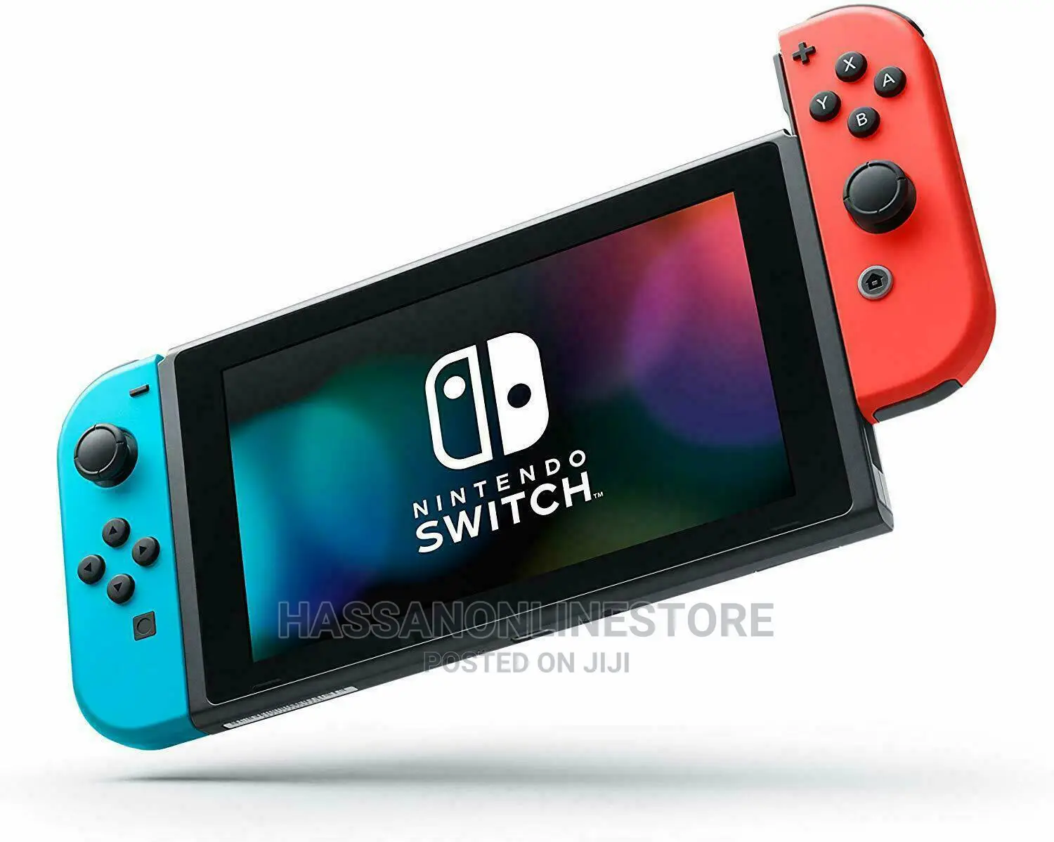 Nintendo Switch With Neon Red and Neon Blue Joy-Con