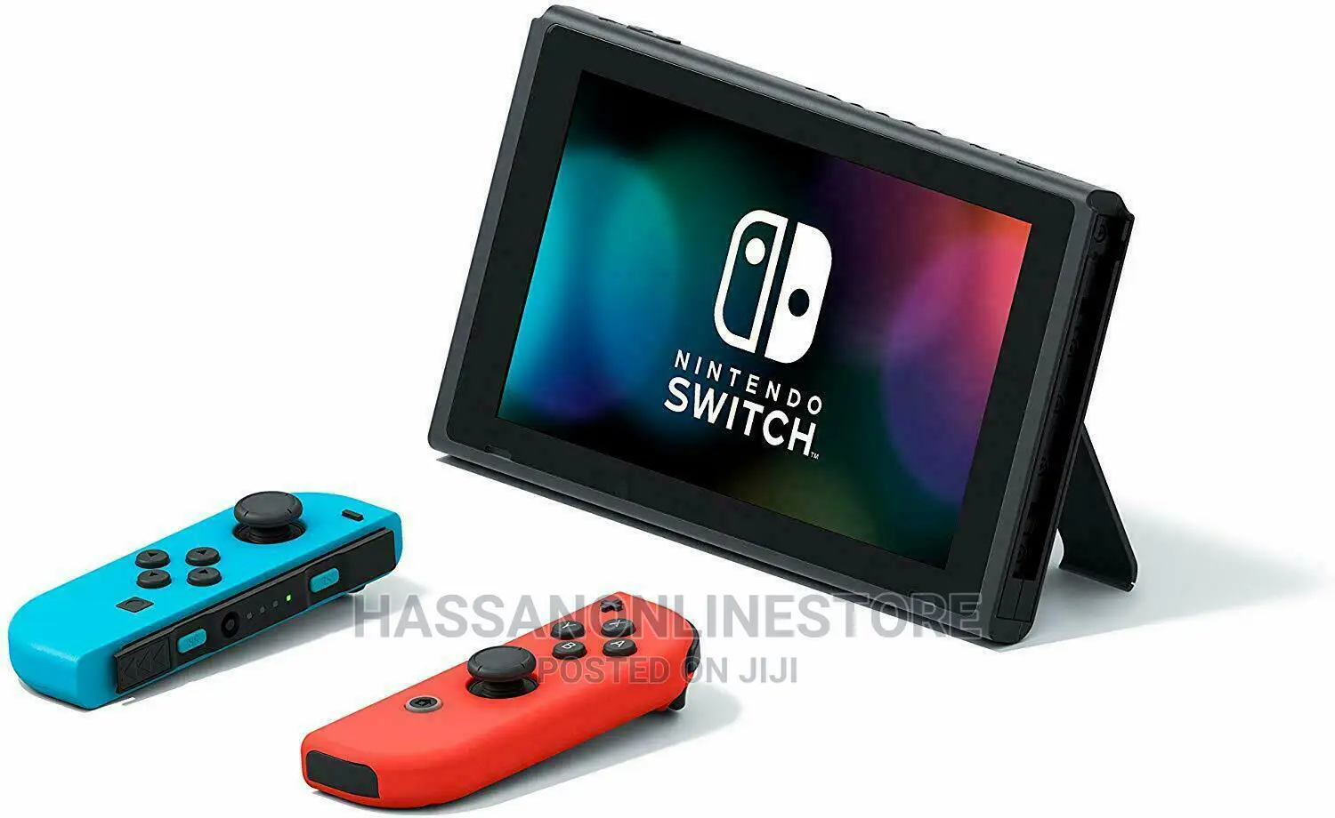 Nintendo Switch With Neon Red and Neon Blue Joy-Con