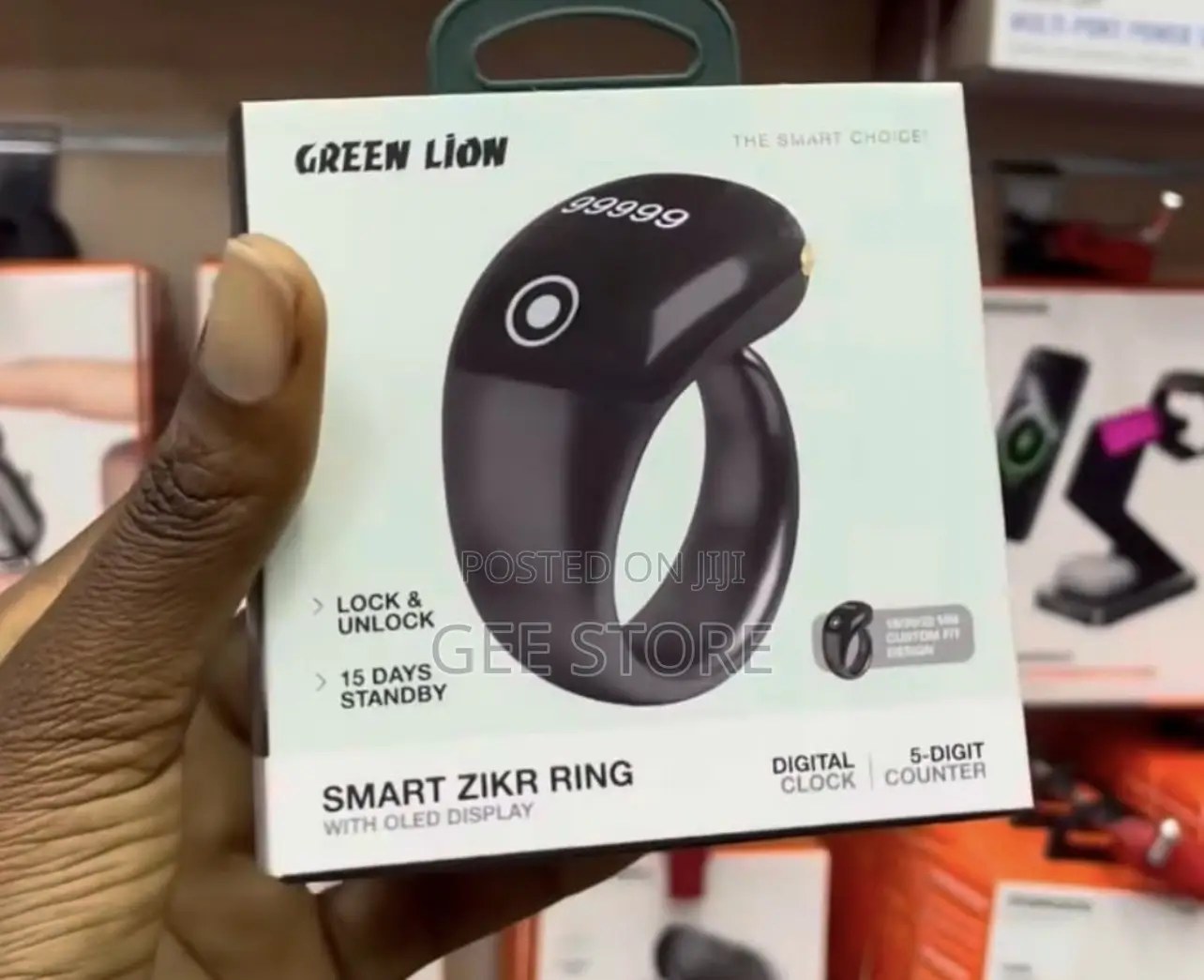 Green Lion Smart Zikr Ring Oled Display