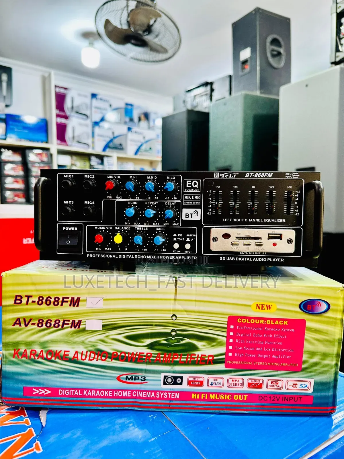 Teli Bt-868fm Digital Karaoke Audio Power Amplifier With 4 Mic Inputs
