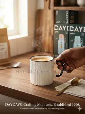 Mug Ya Kisasa Ya Kunywea Kahawa Na Chai (Ribbed Ceramic Mug)