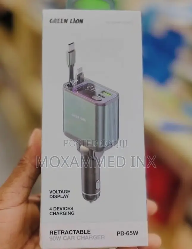 Green Lion Retractable 90w Car Charger