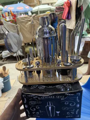 Cocktail Shaker Set With Bamboo Stand 12pcs