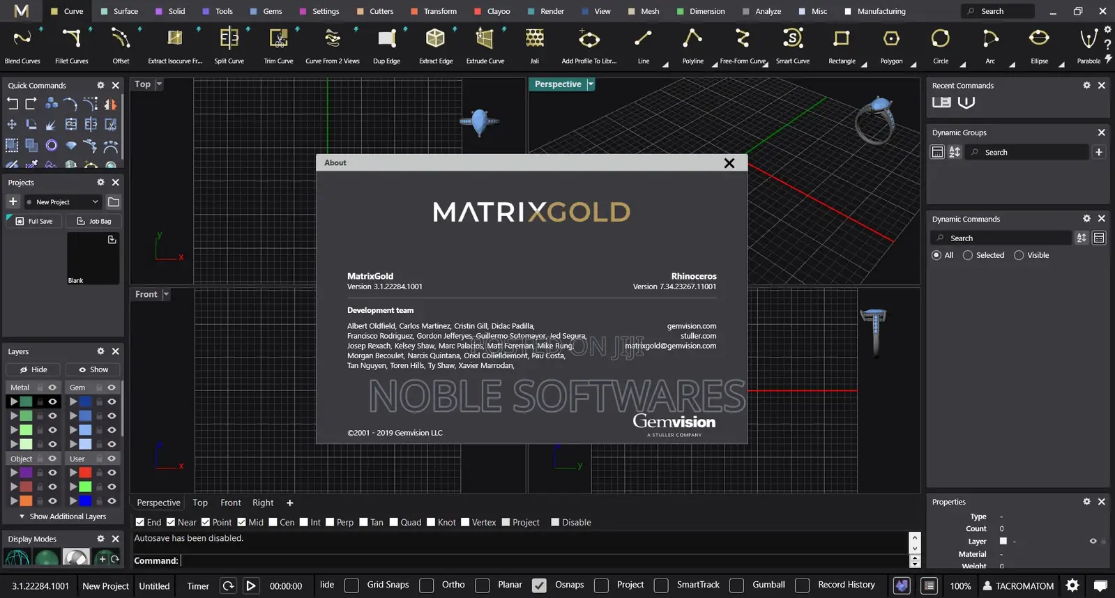 Gemvision Matrix Gold 3 + Rhino 7 ( Offline Using )