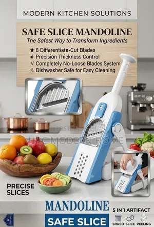 Brand New Safe Slice Mandoline – 5-in-1 Kitchen Vegetable Cutter