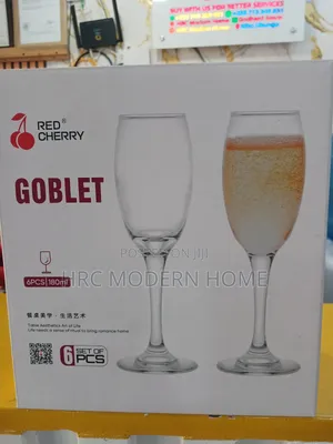 Premium Elegant Champagne Flutes - Red Cherry Collection (6pcs)