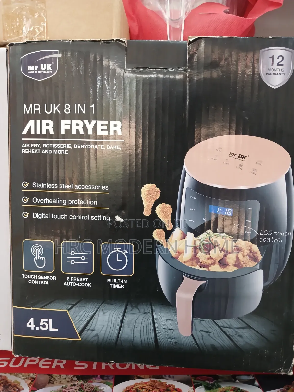 Brand New Mr Uk 8-in-1 Air Fryer - 4.5l - Digital Touch Control