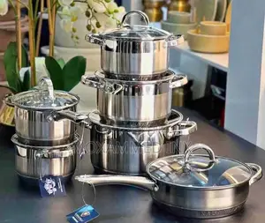 Kaisa Villa 12-Piece Stainless Steel Cookware Setfeaturing Rose Gold