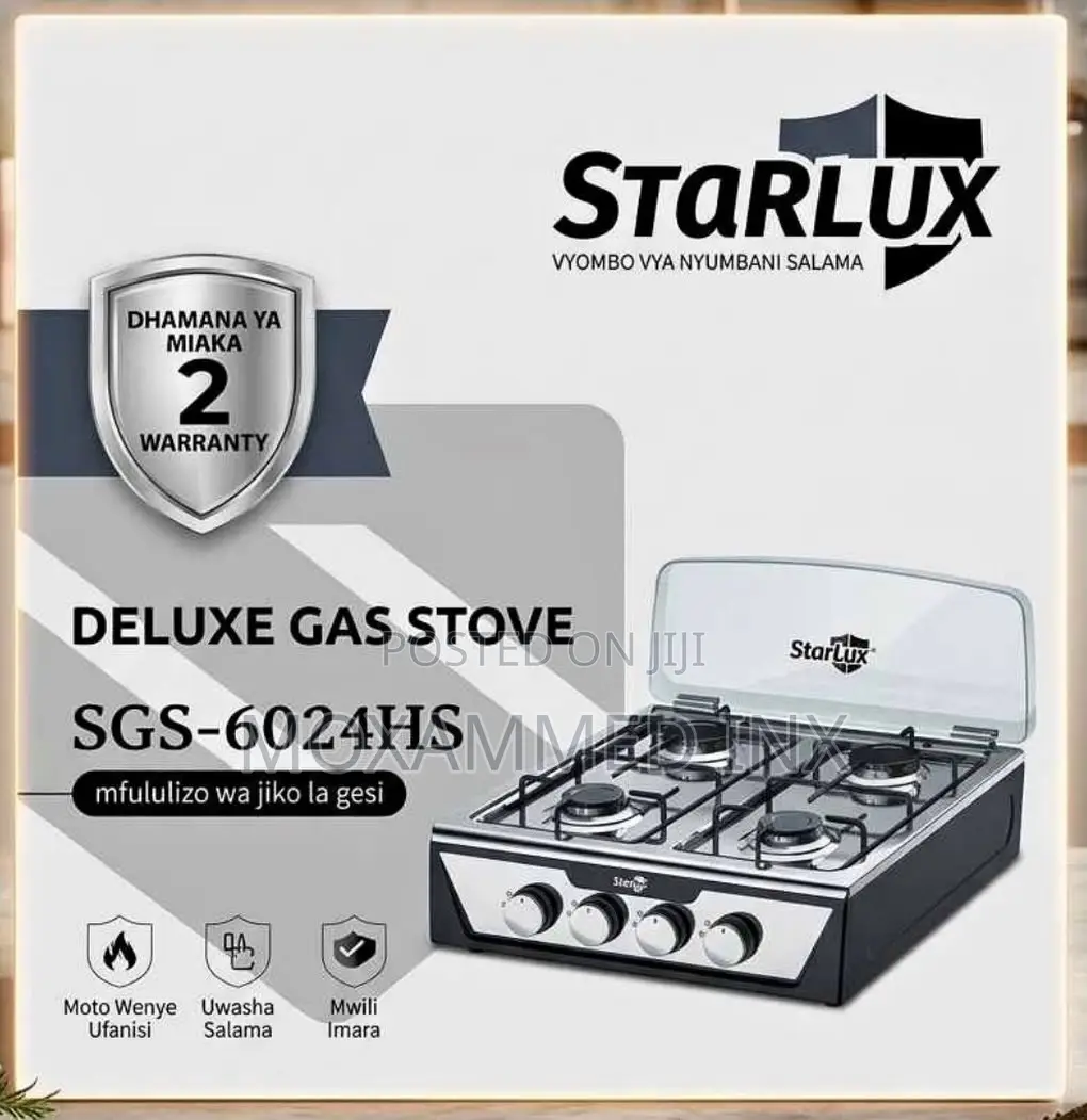 Starlux SGS-6024hs Is a 4-Burner Deluxe Gas Stovefeaturing a Stainless