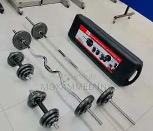 55kg Adjustable Cast Iron Barbell and Dumbbell Set