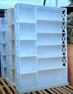Modern Minimalist White Bookshelf / Display Rack