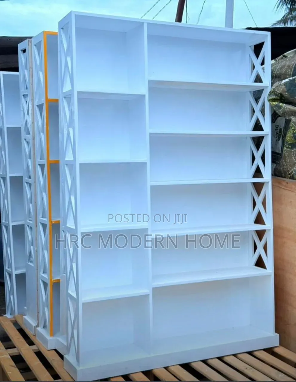 Modern Minimalist White Bookshelf / Display Rack