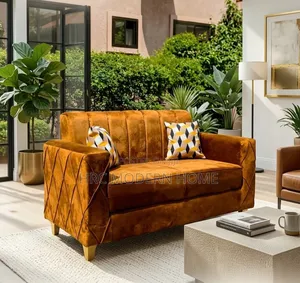 Luxury Velvet 2-Seater Loveseat – Modern Amber Design