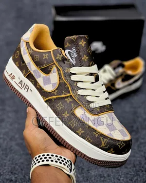 Louis Vuitton X Nike Air Force 1 Sneakers in a Brown Monogram