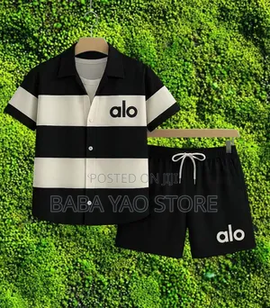 Men's Shirt And Short Summer Short Sleeve Tops And Pants Running Set