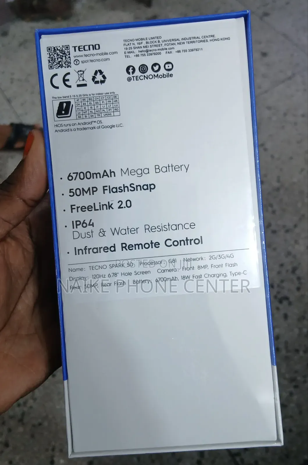 New Tecno Spark 50 128 GB Gray