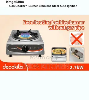 Decakila 1 Burner Stainless Steel Auto Ignition