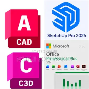 Autocad + Autocad Civil 3d + Sketchup Pro + Microsoft Office