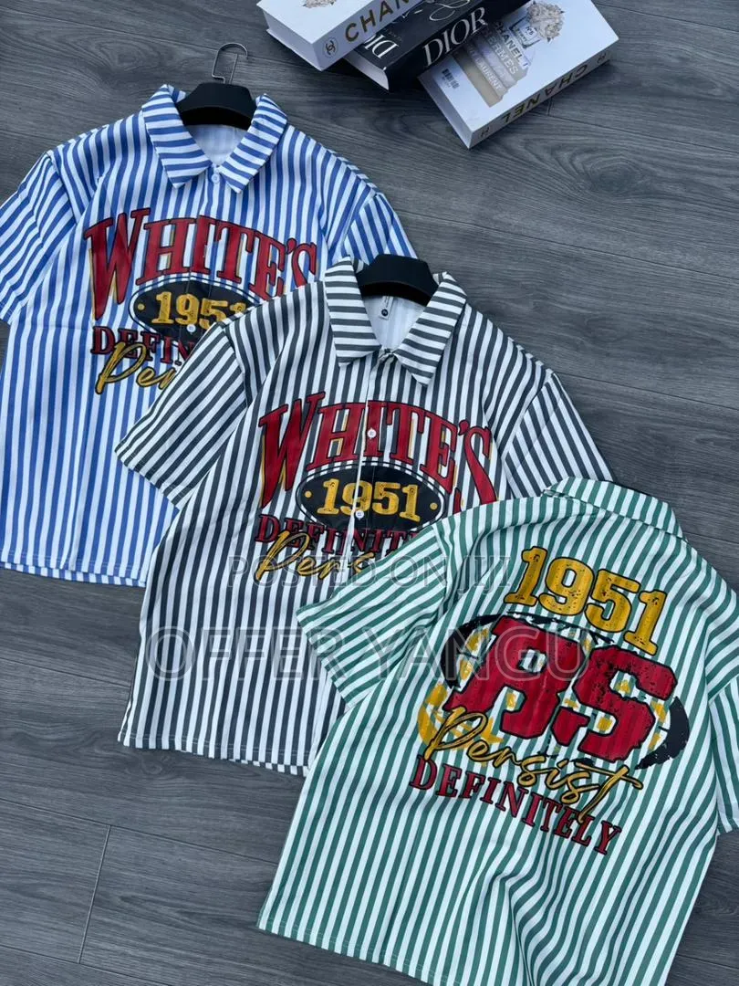 Unisex Shirts Striped Button-Up