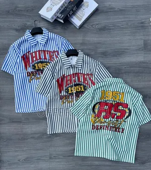 Unisex Shirts Striped Button-Up