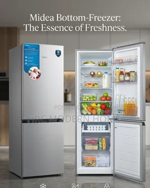 Midea Bottom-Freezer Refrigerator (Silver Metallic) L177