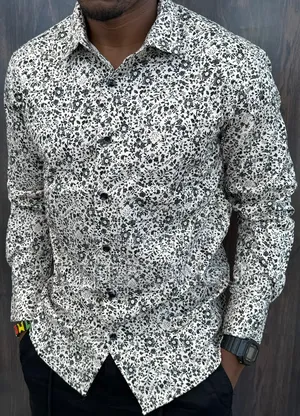 Floral Pattern Men Long Sleeve Shirts