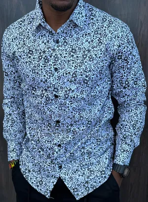 Floral Pattern Men Long Sleeve Shirts