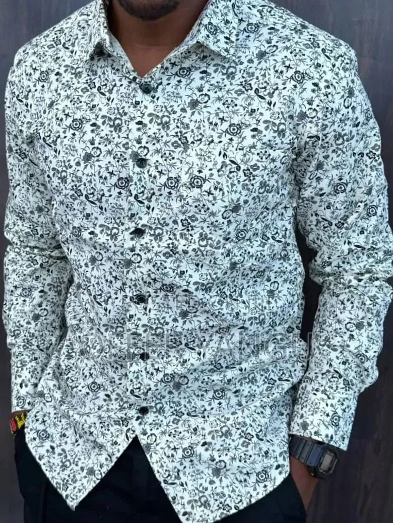 Floral Pattern Men Long Sleeve Shirts