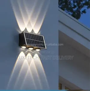 Waterproof Outdoor Solar Up and Down Wall Washer Light With 6 Bulbs