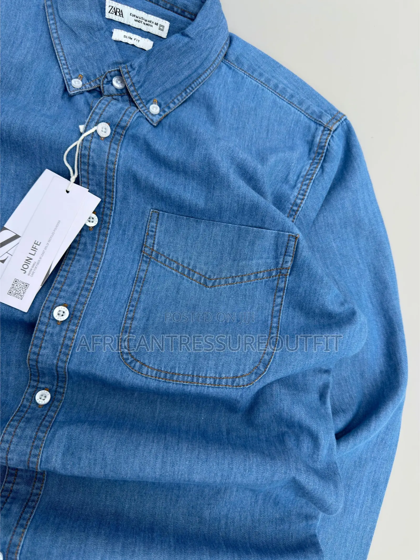 Zara Join Life Long-Sleeves Denim Shirts