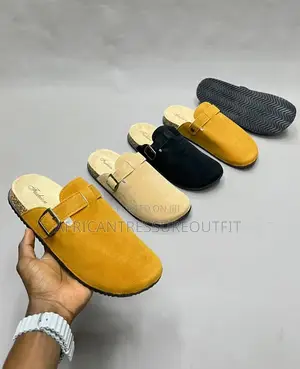 Suede Buckle Mules Available