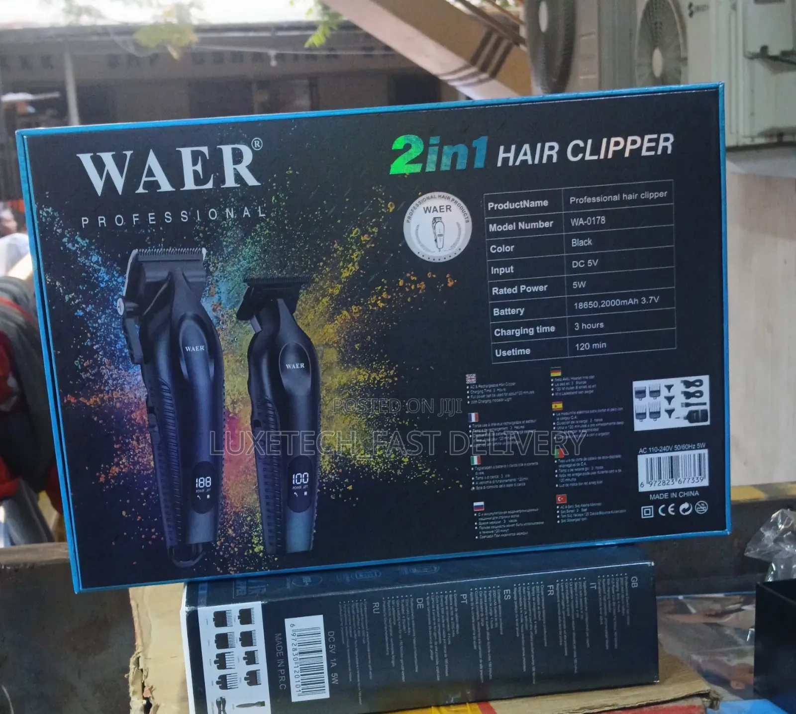 Waer Professional 2-in-1 Rechargeable Hair Clipper and Trimmer Wa-0178