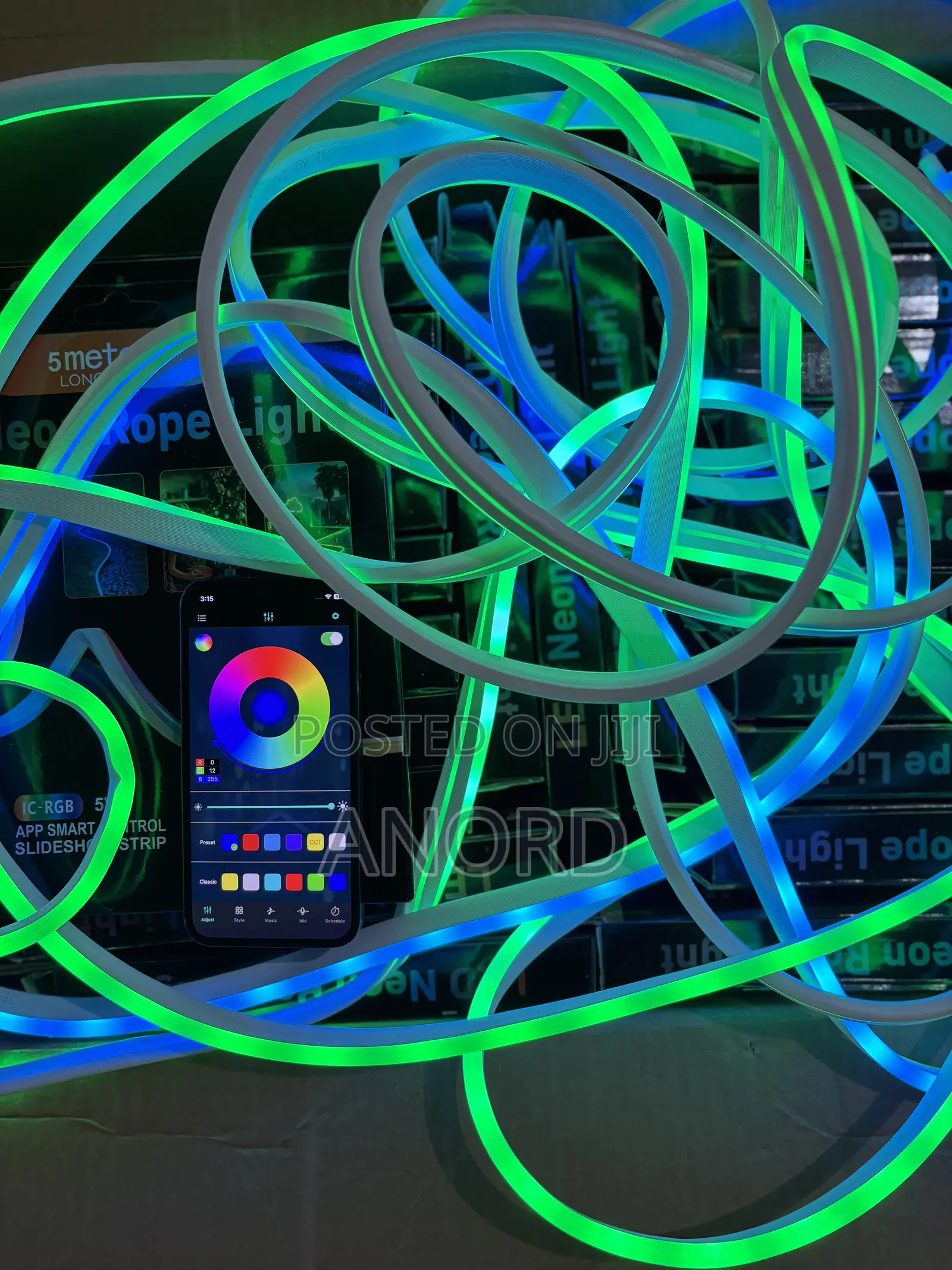 Led Neon Rope Light Mita 5 Rgb – Smart App Na Rimoti Control Mpya