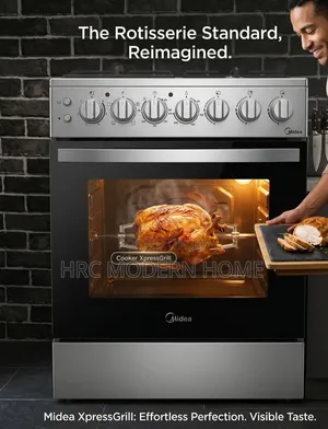 Midea 5-Burner Gas Cooker With Xpressgrill Rotisserie