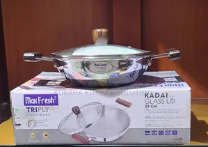 Stainless Steel Karai With Glass Lid