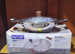 Stainless Steel Karai With Glass Lid
