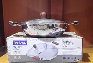 Stainless Steel Karai With Glass Lid
