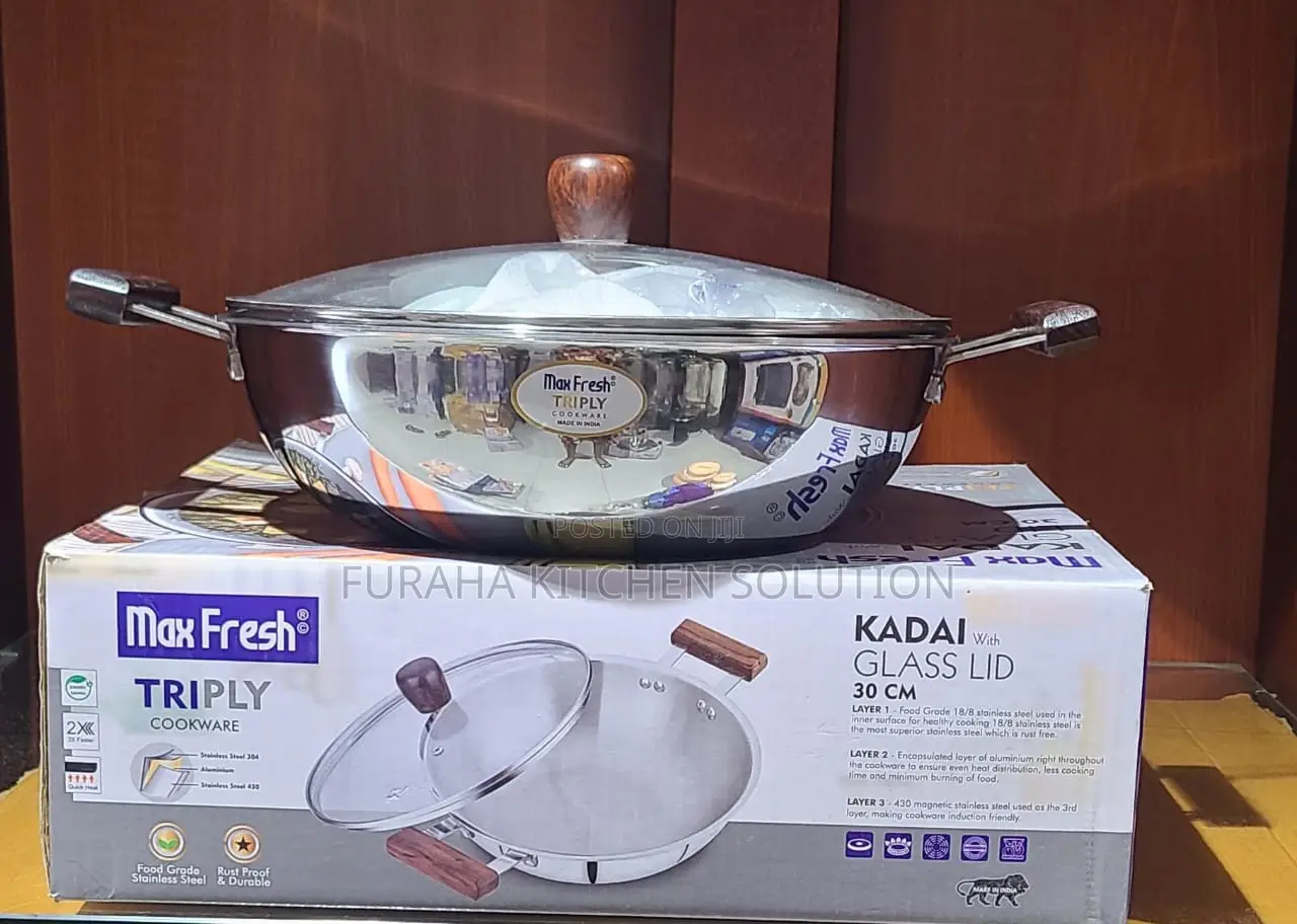 Stainless Steel Karai With Glass Lid