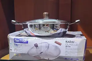 Stainless Steel Karai With Glass Lid